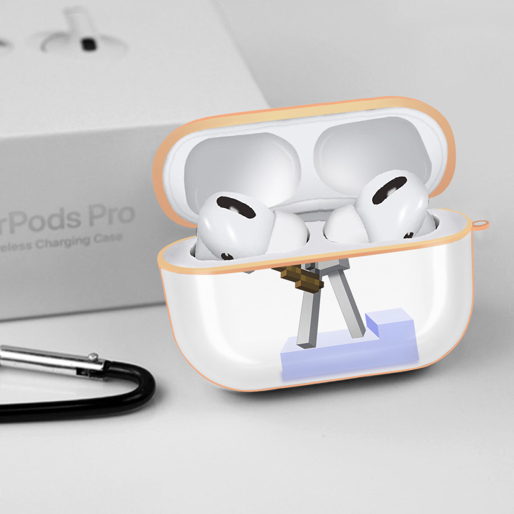 マインクラフト ブロックの世界 Minecraft MC Block world 【AirPods Pro用】ハードシェル保護ケース｜耐衝撃・防指紋・カラビナ付き商品仕様