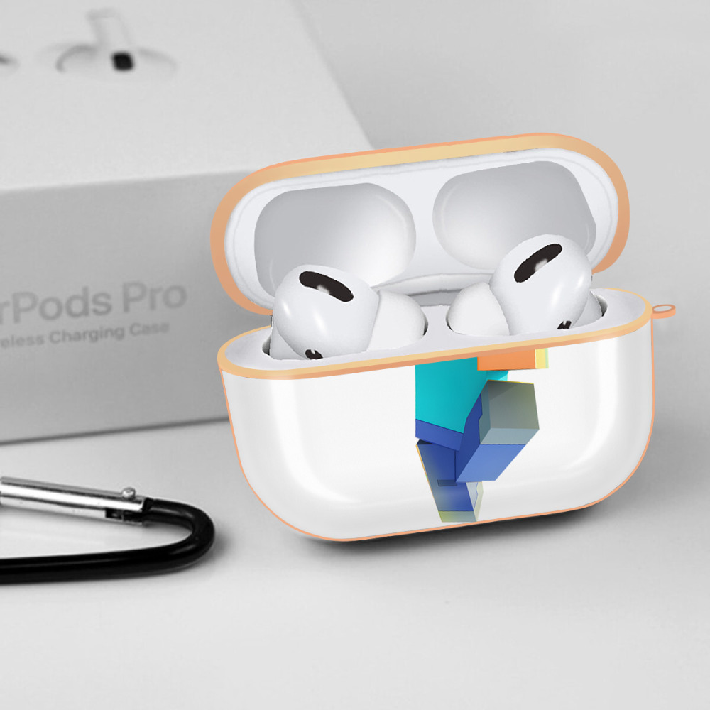 マインクラフト ブロックの世界 Minecraft MC Block world 【AirPods Pro用】ハードシェル保護ケース｜耐衝撃・防指紋・カラビナ付き商品仕様