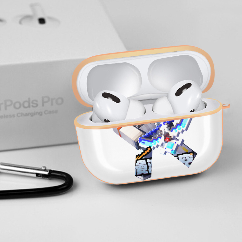 マインクラフト ブロックの世界 Minecraft MC Block world 【AirPods Pro用】ハードシェル保護ケース｜耐衝撃・防指紋・カラビナ付き商品仕様