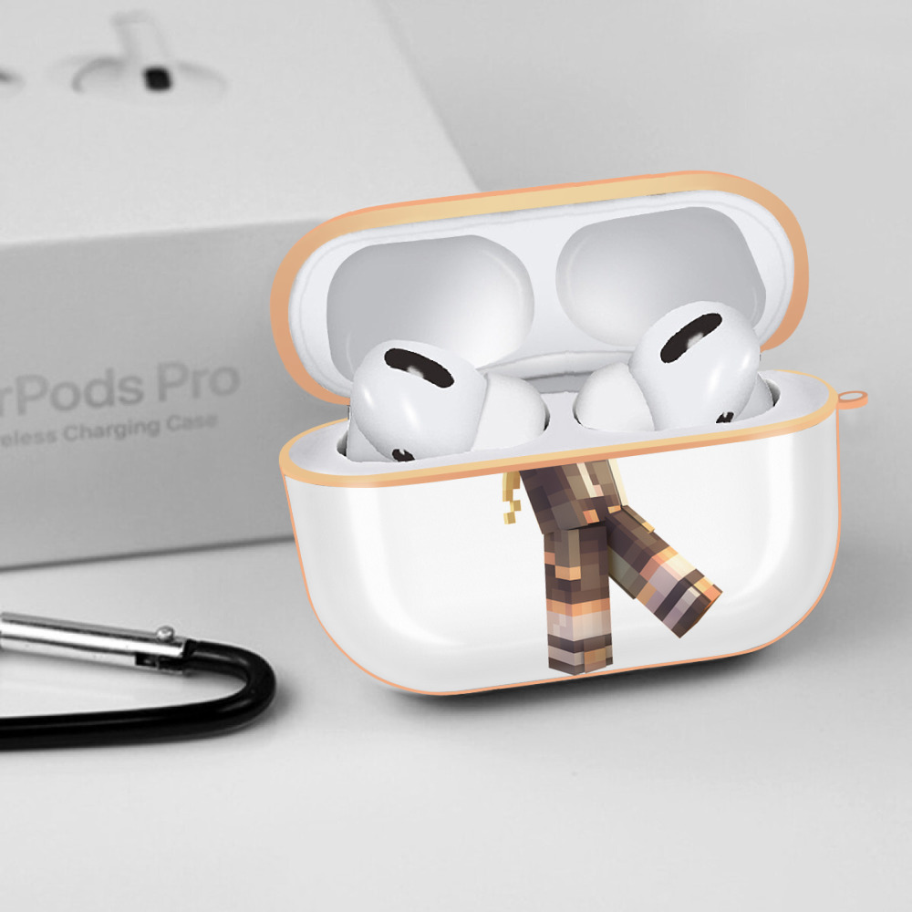 マインクラフト ブロックの世界 Minecraft MC Block world 【AirPods Pro用】ハードシェル保護ケース｜耐衝撃・防指紋・カラビナ付き商品仕様