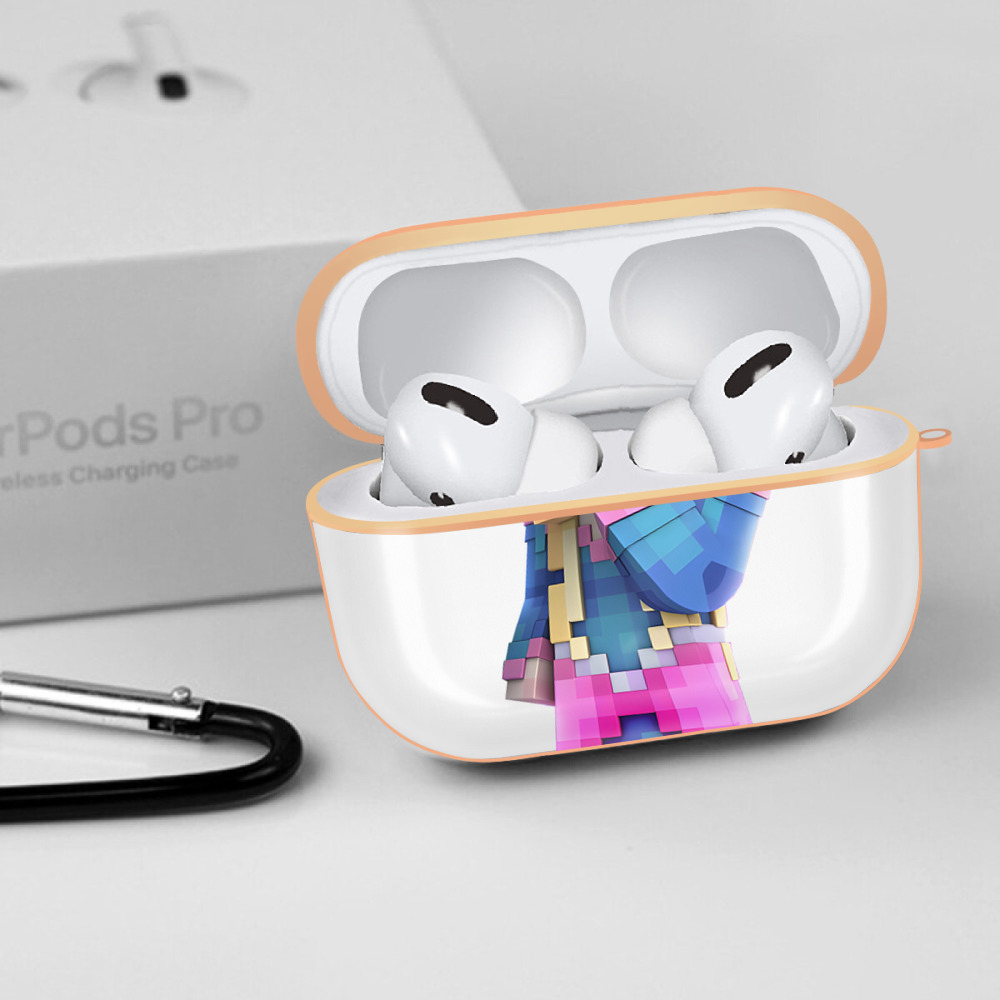 マインクラフト ブロックの世界 Minecraft MC Block world 【AirPods Pro用】ハードシェル保護ケース｜耐衝撃・防指紋・カラビナ付き商品仕様