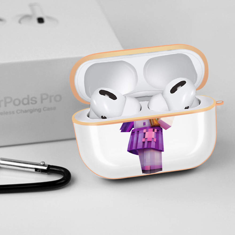 マインクラフト ブロックの世界 Minecraft MC Block world 【AirPods Pro用】ハードシェル保護ケース｜耐衝撃・防指紋・カラビナ付き商品仕様