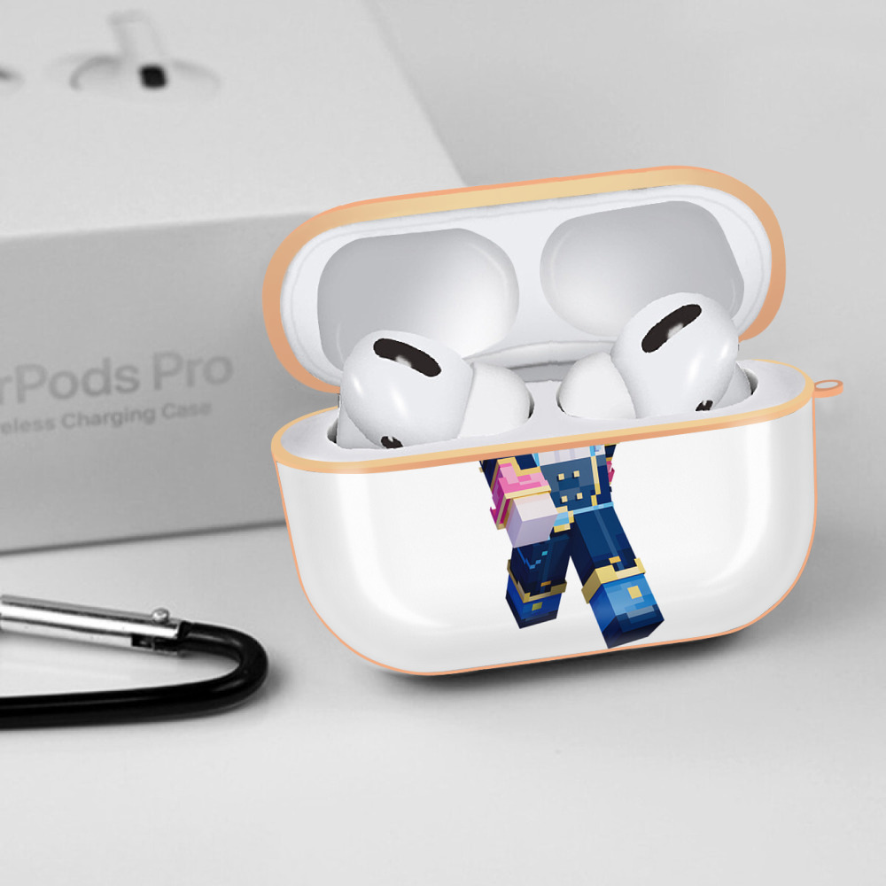 マインクラフト ブロックの世界 Minecraft MC Block world 【AirPods Pro用】ハードシェル保護ケース｜耐衝撃・防指紋・カラビナ付き商品仕様