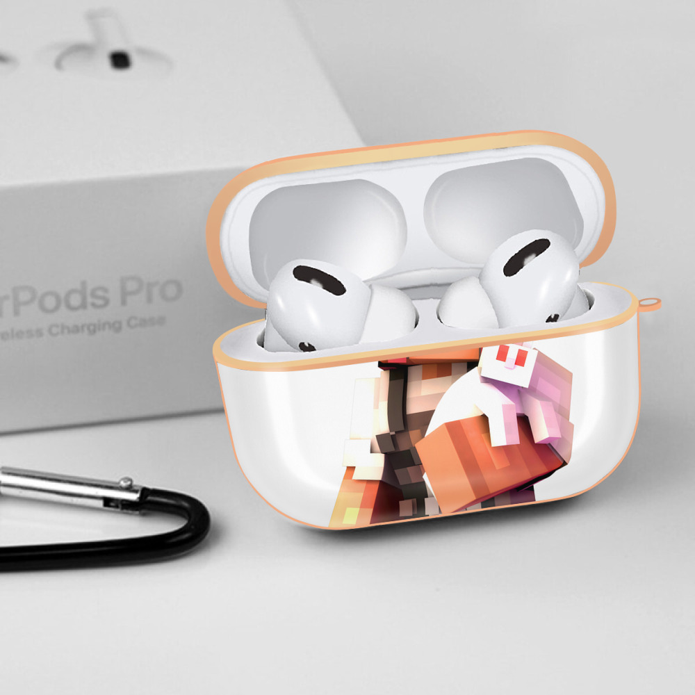 マインクラフト ブロックの世界 Minecraft MC Block world 【AirPods Pro用】ハードシェル保護ケース｜耐衝撃・防指紋・カラビナ付き商品仕様