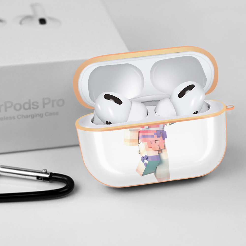マインクラフト ブロックの世界 Minecraft MC Block world 【AirPods Pro用】ハードシェル保護ケース｜耐衝撃・防指紋・カラビナ付き商品仕様