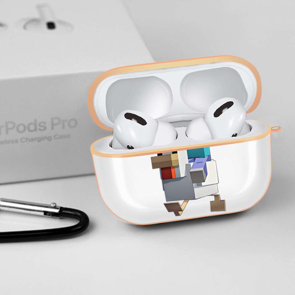 マインクラフト ブロックの世界 Minecraft MC Block world 【AirPods Pro用】ハードシェル保護ケース｜耐衝撃・防指紋・カラビナ付き商品仕様