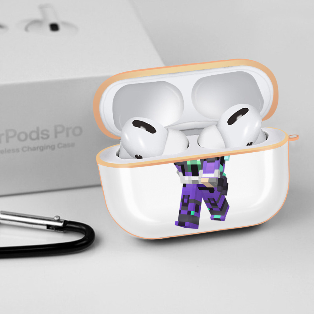 マインクラフト ブロックの世界 Minecraft MC Block world 【AirPods Pro用】ハードシェル保護ケース｜耐衝撃・防指紋・カラビナ付き商品仕様