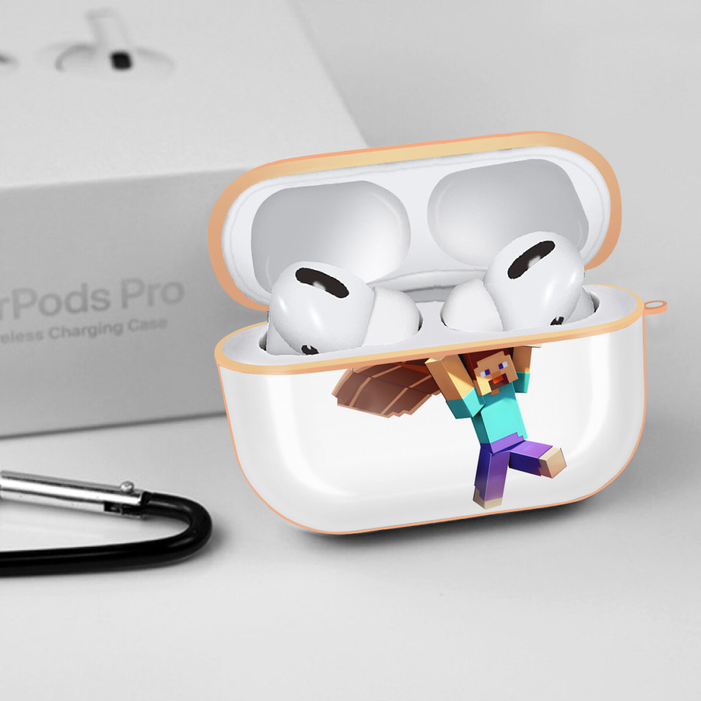 マインクラフト ブロックの世界 Minecraft MC Block world 【AirPods Pro用】ハードシェル保護ケース｜耐衝撃・防指紋・カラビナ付き商品仕様