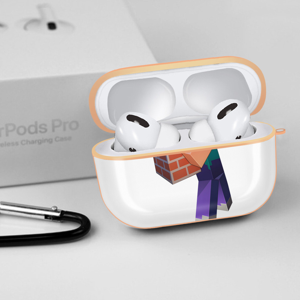 マインクラフト ブロックの世界 Minecraft MC Block world 【AirPods Pro用】ハードシェル保護ケース｜耐衝撃・防指紋・カラビナ付き商品仕様