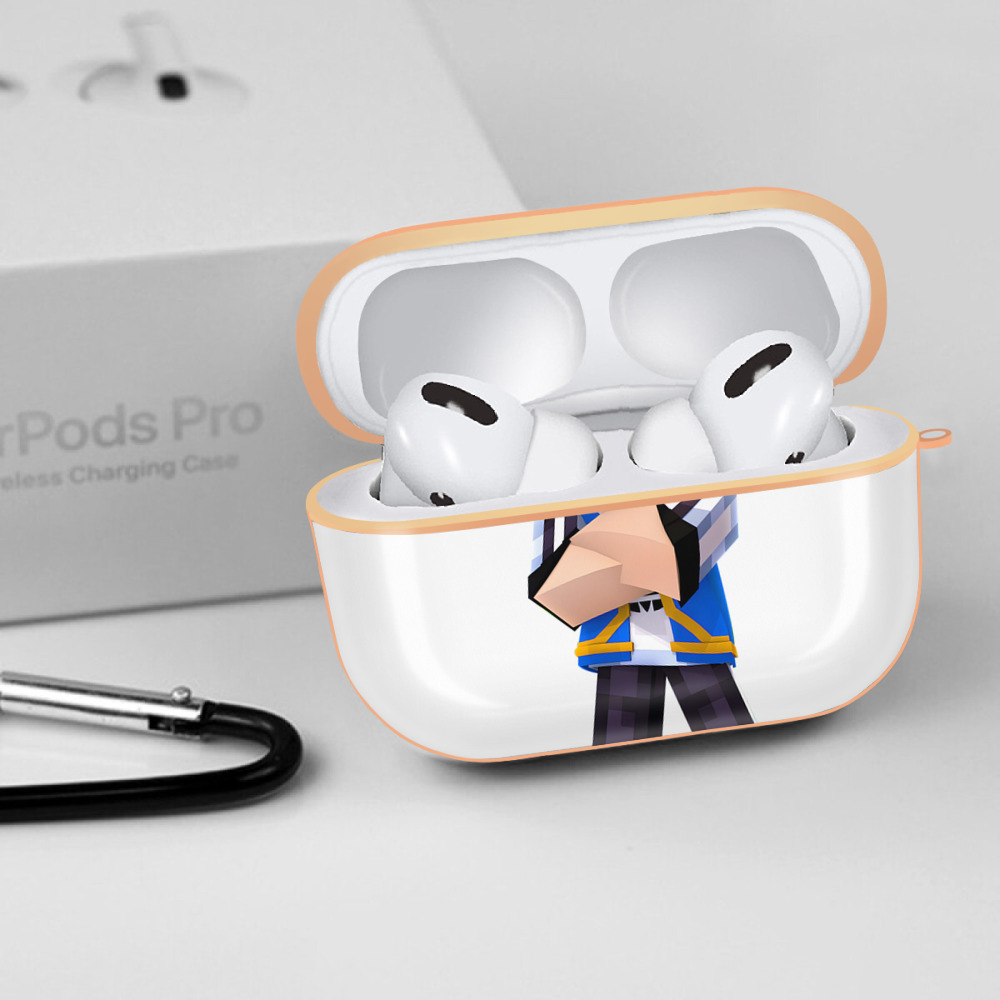 マインクラフト ブロックの世界 Minecraft MC Block world 【AirPods Pro用】ハードシェル保護ケース｜耐衝撃・防指紋・カラビナ付き商品仕様