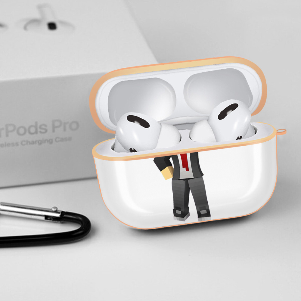 マインクラフト ブロックの世界 Minecraft MC Block world 【AirPods Pro用】ハードシェル保護ケース｜耐衝撃・防指紋・カラビナ付き商品仕様