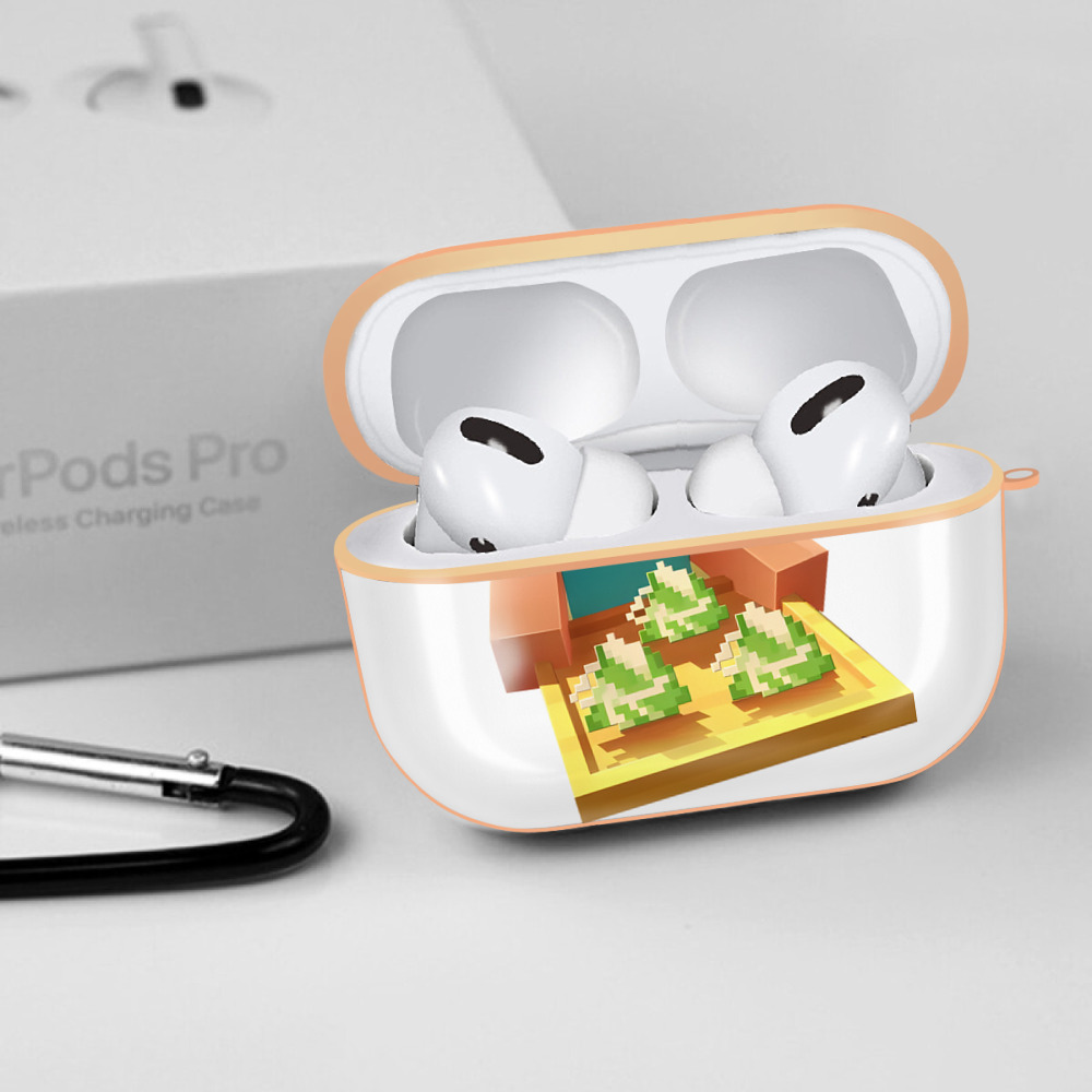 マインクラフト ブロックの世界 Minecraft MC Block world 【AirPods Pro用】ハードシェル保護ケース｜耐衝撃・防指紋・カラビナ付き商品仕様