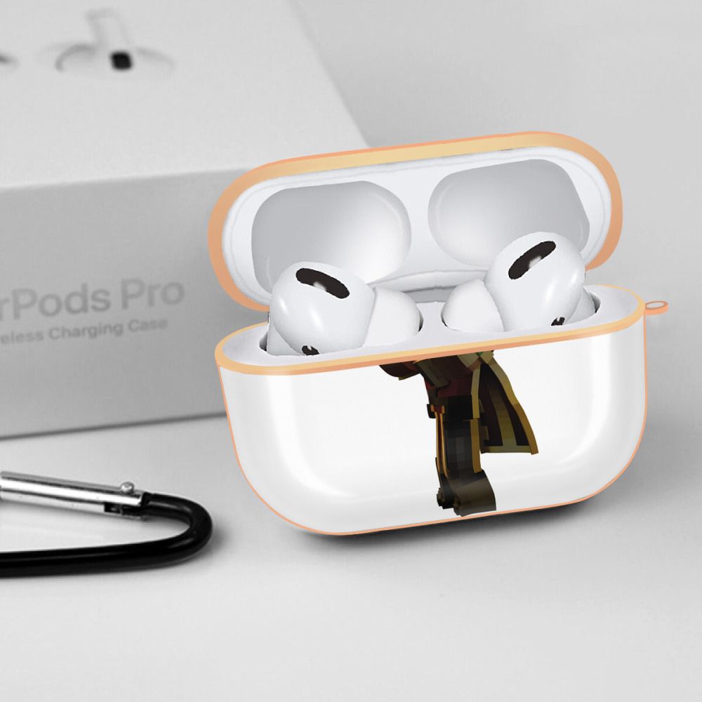 マインクラフト ブロックの世界 Minecraft MC Block world 【AirPods Pro用】ハードシェル保護ケース｜耐衝撃・防指紋・カラビナ付き商品仕様